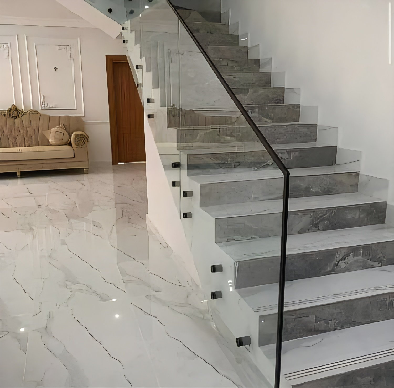 تركيب دربزين زجاج سكريت حي الازدهار غرناطه 